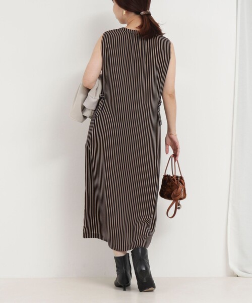 MICO COULIER（ミコクリエ）の「クリセタツイルストライププリントワンピース（ワンピース・レディース・ブルー系その他7/ブルー系その他・38）」の6枚目の写真