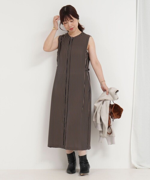 MICO COULIER（ミコクリエ）の「クリセタツイルストライププリントワンピース（ワンピース・レディース・ブルー系その他7/ブルー系その他・38）」の7枚目の写真