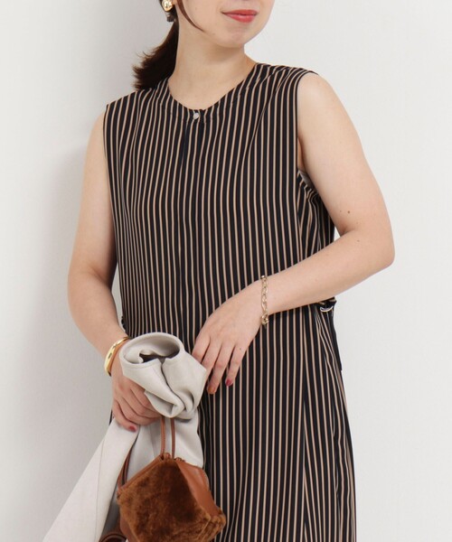 MICO COULIER（ミコクリエ）の「クリセタツイルストライププリントワンピース（ワンピース・レディース・ブルー系その他7/ブルー系その他・38）」の8枚目の写真