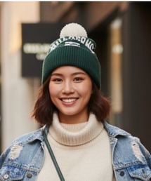 【BILLABONG/ビラボン】23AW JQ ARCH LOGO BEANIE/ポンポン付きニットキャップ・ビーニー