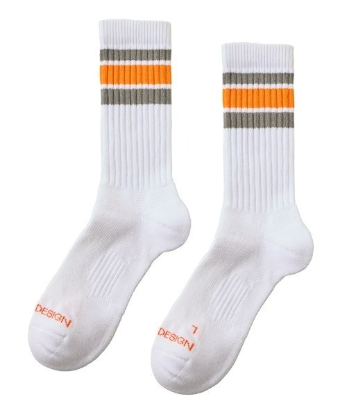 BODY WILD（ボディーワイルド）の「BODY WILD by BEAMS DESIGN　靴下　テーピング・アーチサポート つま先パイル（ソックス/靴下・メンズ・ホワイト系その他/ブラックミックス/オレンジ/ミックスグレー・25-27CM）」の8枚目の写真