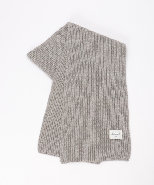 ikka(イッカ)の「リブニットマフラー(マフラー・レディース・グレー/ブラック/ブラウン/レッド/オフホワイト/ライム・FREE)」の4枚目の写真