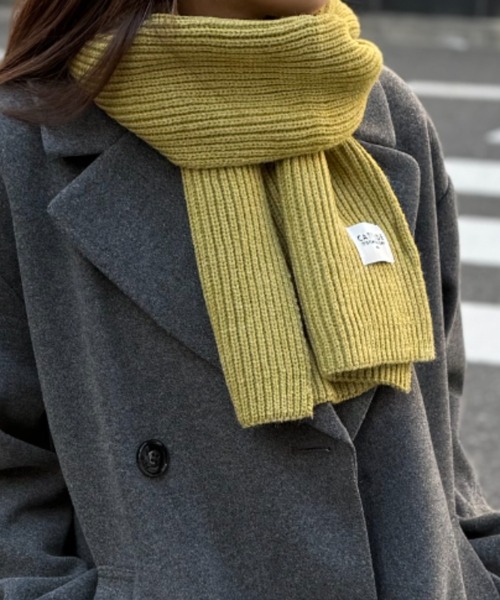 ikka(イッカ)の「リブニットマフラー(マフラー・レディース・グレー/ブラック/ブラウン/レッド/オフホワイト/ライム・FREE)」の1枚目の写真