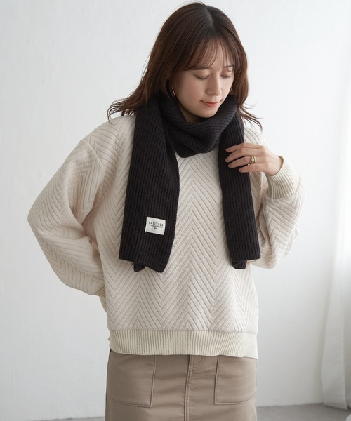 ikka(イッカ)の「リブニットマフラー(マフラー・レディース・グレー/ブラック/ブラウン/レッド/オフホワイト/ライム・FREE)」の19枚目の写真