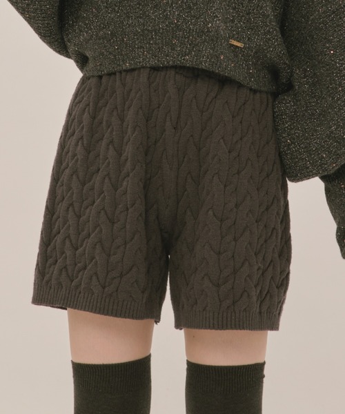 loin nuit（ロワンニュイ）の「cable knit short pants / ケーブル