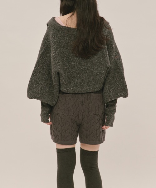 loin nuit（ロワンニュイ）の「cable knit short pants / ケーブル