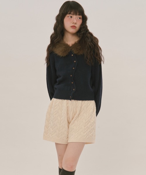 loin nuit（ロワンニュイ）の「cable knit short pants / ケーブル