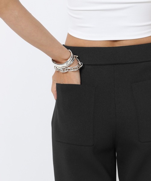 HEREIAM（ヘレイアム）の「【HEREIAM】EASYニットフレアパンツ（その他パンツ・レディース・ブラック/ダークブラウン・X-SMALL/SMALL/MEDIUM）」の5枚目の写真