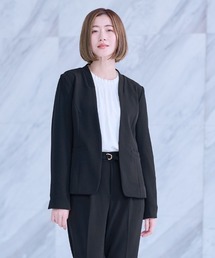 AOYAMA(アオヤマ)の【選べる6色・2点セット】ジョーゼットVカラースーツセット(ジャケット+パンツセット)(スーツセット)