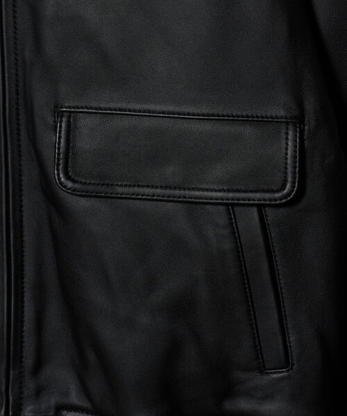 AVIREX（アヴィレックス）の「【別注】＜AVIREX＞レザー ジップ ブルゾン（ブルゾン・メンズ・ブラック・L/M/XL）」の7枚目の写真