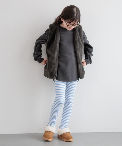 BAYFLOW（ベイフロー）の「[抜群の伸縮性!]モチモチスムースレギンス[KIDS]（レギンス/スパッツ・キッズ・ホワイト/ブルー/ブラック・110cm/150cm/140cm/130cm/120cm）」の10枚目の写真