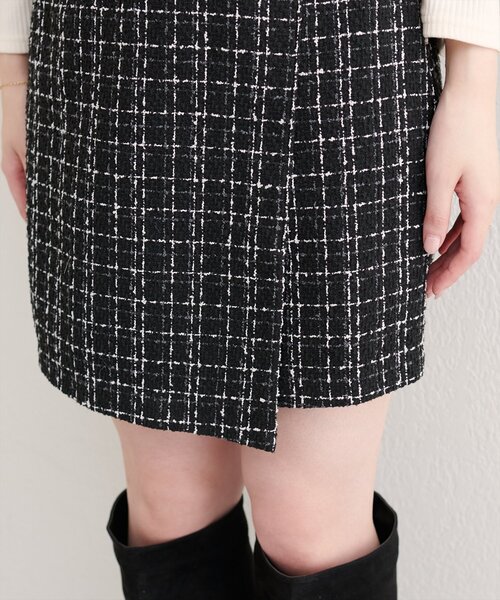 natural couture（ナチュラルクチュール）の「【WEB限定】べこべこ釦ラップミニスカート（スカート・レディース・ブラウン/その他2/その他1/チャコールグレー・FREE）」の13枚目の写真