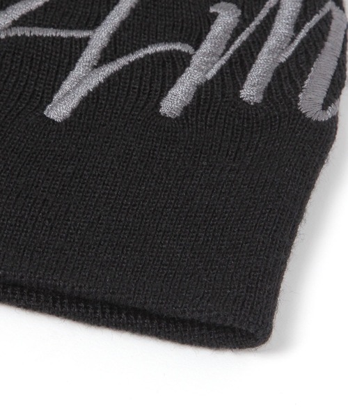 AMESWORLDWIDE（アメスワールドワイド）の「【UNISEX】AMES WORLDWIDE／BIG TYPO ビーニー（ニットキャップ/ビーニー・レディース・ブラック/アイボリー・FREE）」の5枚目の写真