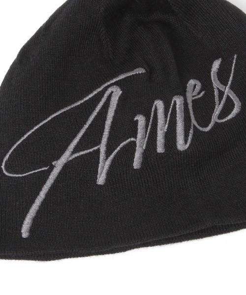 AMESWORLDWIDE（アメスワールドワイド）の「【UNISEX】AMES WORLDWIDE／BIG TYPO ビーニー（ニットキャップ/ビーニー・レディース・ブラック/アイボリー・FREE）」の6枚目の写真