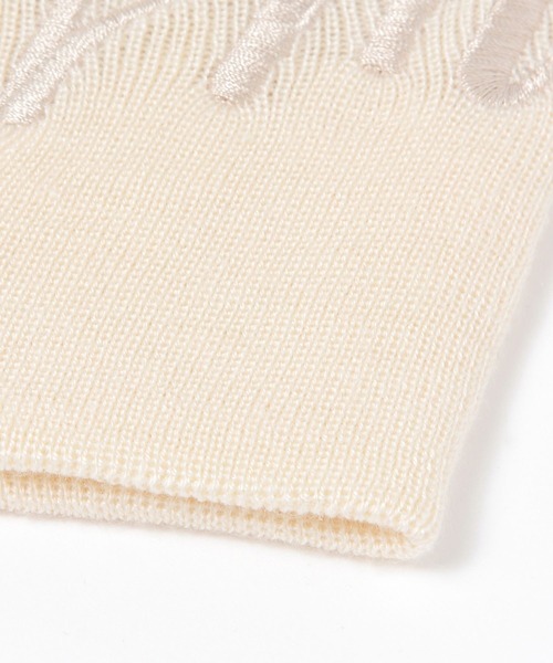 AMESWORLDWIDE（アメスワールドワイド）の「【UNISEX】AMES WORLDWIDE／BIG TYPO ビーニー（ニットキャップ/ビーニー・レディース・ブラック/アイボリー・FREE）」の7枚目の写真