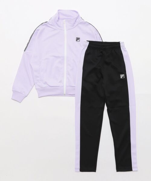 セール】【FILA/フィラ】キッズバイカラージャージ上下セット｜伸縮性