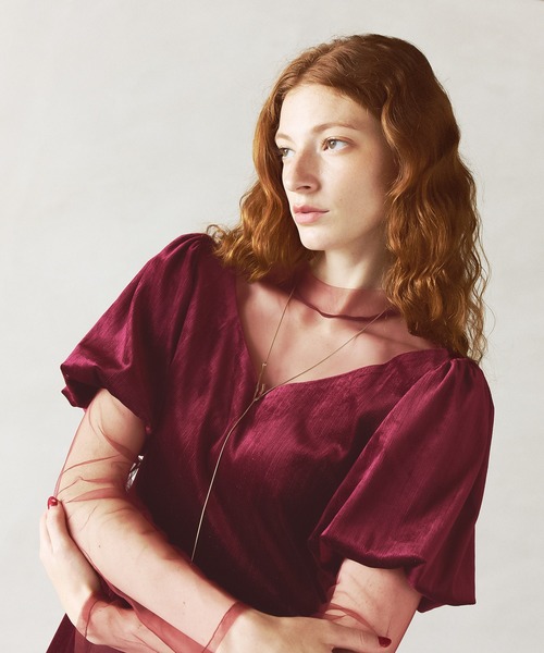 darial（ダリアル）の「【darial】lame velvet dress ラメ ベロア ドレス お呼ばれ 結婚式 二次会 成人式 同窓会 セレモニードレス パーティドレス オケージョンドレス（ドレス・レディース・レッド/ネイビー/ブラック・S/M/L）」の21枚目の写真