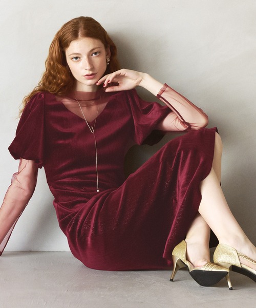 darial（ダリアル）の「【darial】lame velvet dress ラメ ベロア ドレス お呼ばれ 結婚式 二次会 成人式 同窓会 セレモニードレス パーティドレス オケージョンドレス（ドレス・レディース・レッド/ネイビー/ブラック・S/M/L）」の19枚目の写真