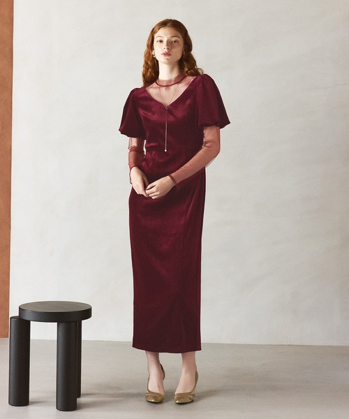 darial（ダリアル）の「【darial】lame velvet dress ラメ ベロア ドレス お呼ばれ 結婚式 二次会 成人式 同窓会 セレモニードレス パーティドレス オケージョンドレス（ドレス・レディース・レッド/ネイビー/ブラック・S/M/L）」の15枚目の写真