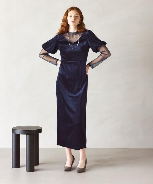 darial】lame velvet dress ラメ ベロア ドレス お呼ばれ 結婚式