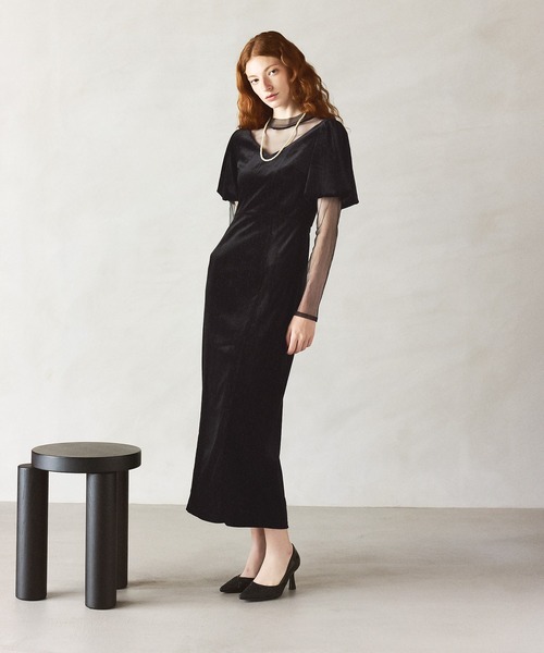 darial】lame velvet dress ラメ ベロア ドレス お呼ばれ 結婚式