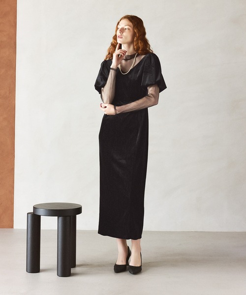 darial】lame velvet dress ラメ ベロア ドレス お呼ばれ 結婚式