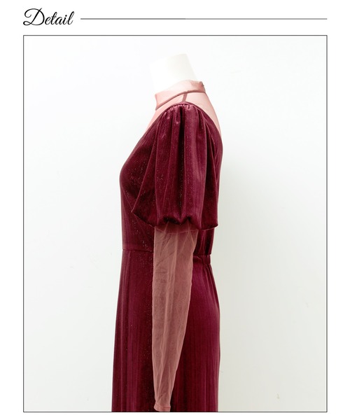 darial（ダリアル）の「【darial】lame velvet dress ラメ ベロア ドレス お呼ばれ 結婚式 二次会 成人式 同窓会 セレモニードレス パーティドレス オケージョンドレス（ドレス・レディース・レッド/ネイビー/ブラック・S/M/L）」の4枚目の写真