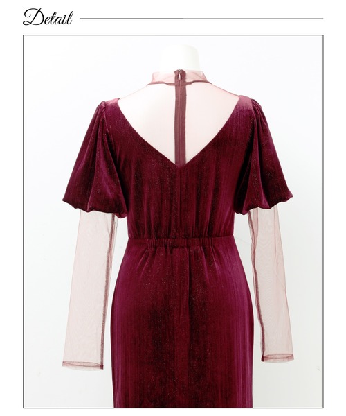 darial（ダリアル）の「【darial】lame velvet dress ラメ ベロア ドレス お呼ばれ 結婚式 二次会 成人式 同窓会 セレモニードレス パーティドレス オケージョンドレス（ドレス・レディース・レッド/ネイビー/ブラック・S/M/L）」の5枚目の写真