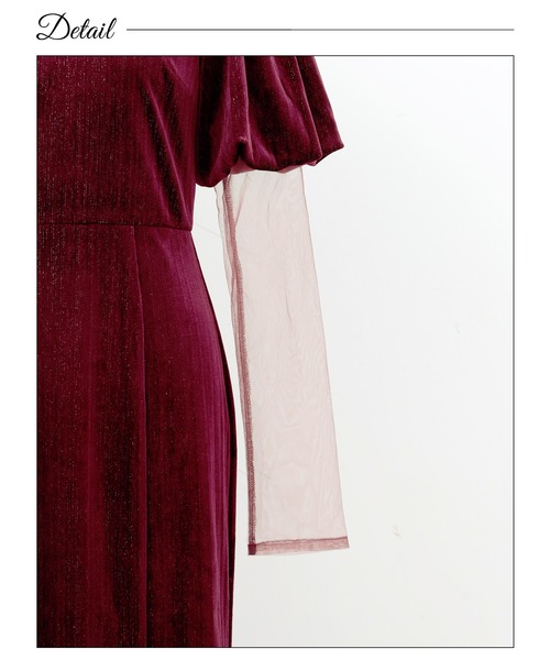 darial（ダリアル）の「【darial】lame velvet dress ラメ ベロア ドレス お呼ばれ 結婚式 二次会 成人式 同窓会 セレモニードレス パーティドレス オケージョンドレス（ドレス・レディース・レッド/ネイビー/ブラック・S/M/L）」の8枚目の写真