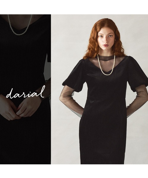 darial（ダリアル）の「【darial】lame velvet dress ラメ ベロア ドレス お呼ばれ 結婚式 二次会 成人式 同窓会 セレモニードレス パーティドレス オケージョンドレス（ドレス・レディース・レッド/ネイビー/ブラック・S/M/L）」の9枚目の写真