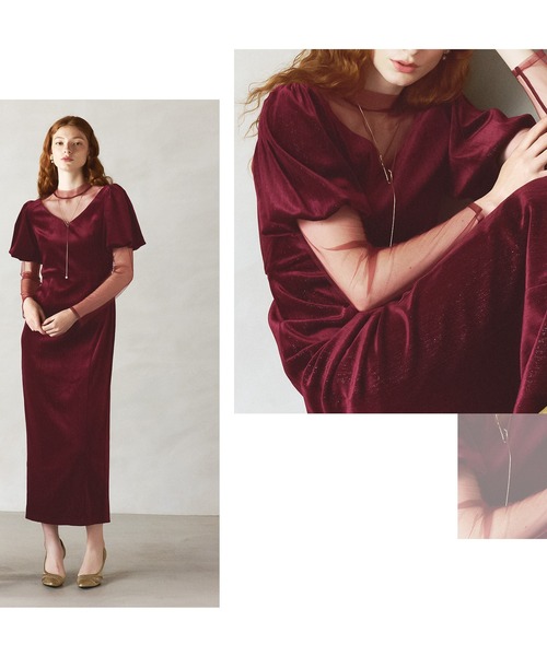 darial（ダリアル）の「【darial】lame velvet dress ラメ ベロア ドレス お呼ばれ 結婚式 二次会 成人式 同窓会 セレモニードレス パーティドレス オケージョンドレス（ドレス・レディース・レッド/ネイビー/ブラック・S/M/L）」の10枚目の写真