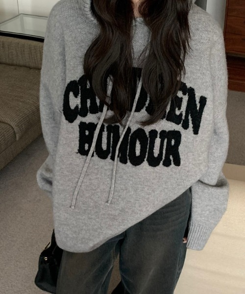 LAC-VERT（ラック・ヴェール）の「ビッグロゴニットパーカー（パーカー・レディース・オフホワイト/グレー/ブラック/レッド・FREE）」の16枚目の写真