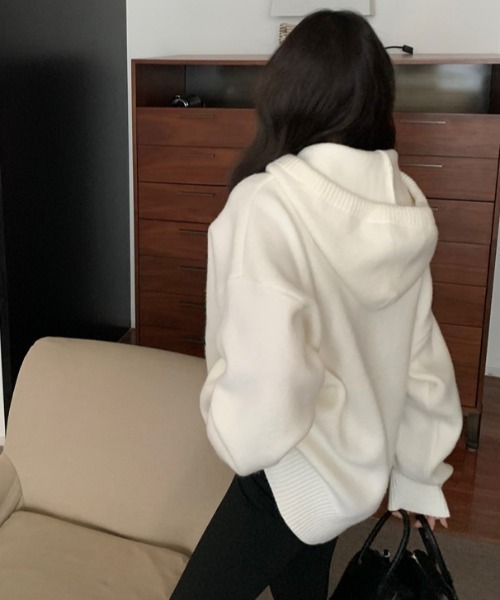 LAC-VERT（ラック・ヴェール）の「ビッグロゴニットパーカー（パーカー・レディース・オフホワイト/グレー/ブラック/レッド・FREE）」の11枚目の写真