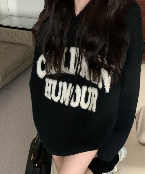 LAC-VERT（ラック・ヴェール）の「ビッグロゴニットパーカー（パーカー・レディース・オフホワイト/グレー/ブラック/レッド・FREE）」の14枚目の写真