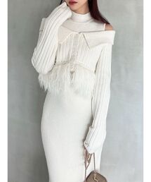 RESEXXY | フェザーヘムレイヤードニットワンピース(ワンピース)