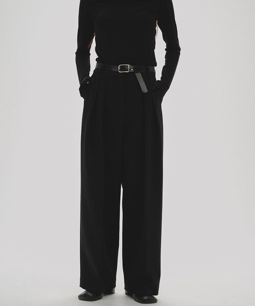 TODAYFUL（トゥデイフル）の「【TODAYFUL/トゥデイフル】Bonding Wide Trousers/ボンディングワイドトラウザーパンツ（スラックス・レディース・チャコールグレー/ブラック/モスグリーン・36/38）」の7枚目の写真