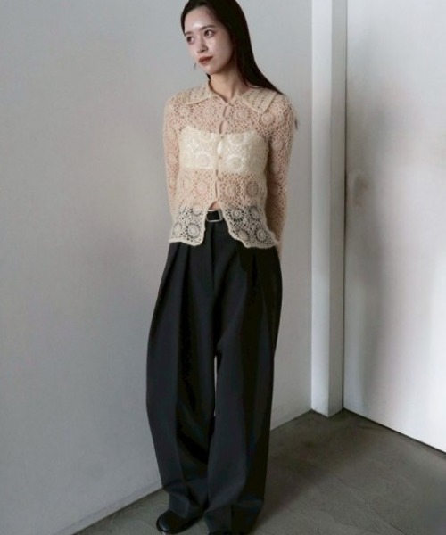 TODAYFUL（トゥデイフル）の「【TODAYFUL/トゥデイフル】Bonding Wide Trousers/ボンディングワイドトラウザーパンツ（スラックス・レディース・チャコールグレー/ブラック/モスグリーン・36/38）」の19枚目の写真
