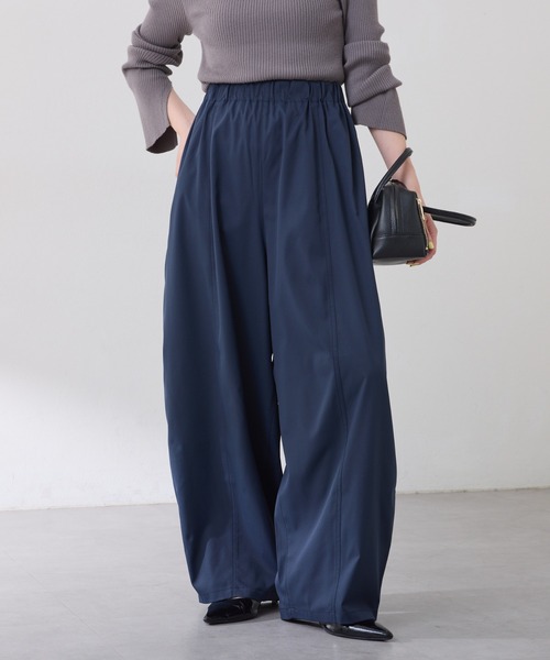 COLLAGE GALLARDAGALANTE(コラージュガリャルダガランテ)の「スパンライクボーイフレンドワイドパンツ/ZOZO限定(その他パンツ・レディース・ブラック/ベージュ/ダークネイビー/カーキブラウン・マルチサイズ)」の4枚目の写真