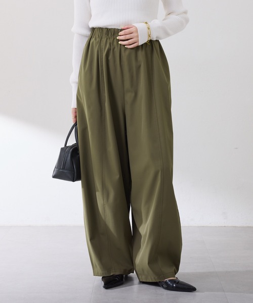 COLLAGE GALLARDAGALANTE(コラージュガリャルダガランテ)の「スパンライクボーイフレンドワイドパンツ/ZOZO限定(その他パンツ・レディース・ブラック/ベージュ/ダークネイビー/カーキブラウン・マルチサイズ)」の2枚目の写真