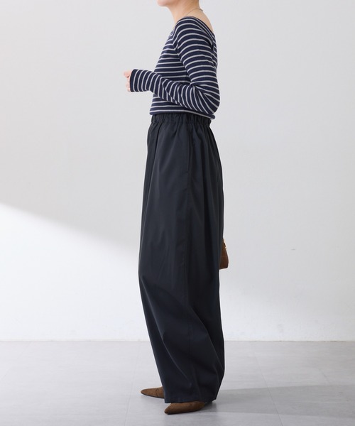 COLLAGE GALLARDAGALANTE(コラージュガリャルダガランテ)の「スパンライクボーイフレンドワイドパンツ/ZOZO限定(その他パンツ・レディース・ブラック/ベージュ/ダークネイビー/カーキブラウン・マルチサイズ)」の9枚目の写真