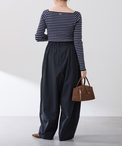 COLLAGE GALLARDAGALANTE(コラージュガリャルダガランテ)の「スパンライクボーイフレンドワイドパンツ/ZOZO限定(その他パンツ・レディース・ブラック/ベージュ/ダークネイビー/カーキブラウン・マルチサイズ)」の10枚目の写真