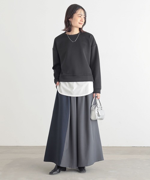 n'OrLABEL(ノアールレーベル)の「配色ワイドパンツ(その他パンツ・レディース・チャコール/ブラック・FREE)」の19枚目の写真