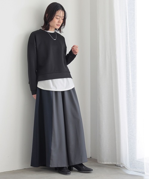 n'OrLABEL(ノアールレーベル)の「配色ワイドパンツ(その他パンツ・レディース・チャコール/ブラック・FREE)」の21枚目の写真