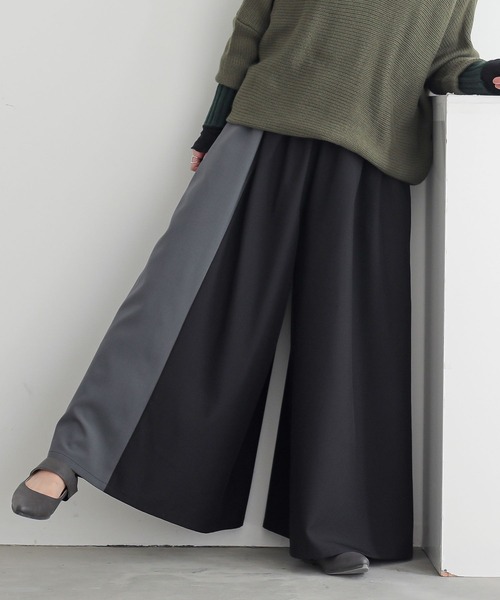 n'OrLABEL(ノアールレーベル)の「配色ワイドパンツ(その他パンツ・レディース・チャコール/ブラック・FREE)」の17枚目の写真