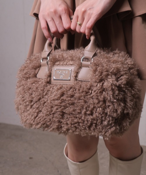 LIPSERVICE（リップサービス）の「プードルボアミニボストンバッグ（ボストンバッグ・レディース・アイボリー/ブラック/ブラウン・FREE）」の3枚目の写真