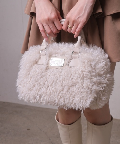 LIPSERVICE（リップサービス）の「プードルボアミニボストンバッグ（ボストンバッグ・レディース・アイボリー/ブラック/ブラウン・FREE）」の5枚目の写真