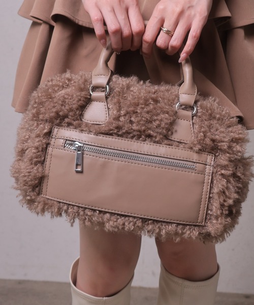 LIPSERVICE（リップサービス）の「プードルボアミニボストンバッグ（ボストンバッグ・レディース・アイボリー/ブラック/ブラウン・FREE）」の4枚目の写真