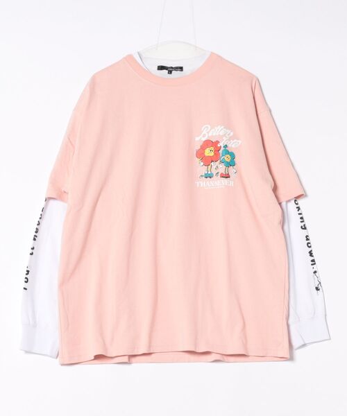 WEGO（ウィゴー）の「グラフィックアンサンブルロンＴ（アンサンブル・メンズ・ホワイト/ピンク・LARGE/MEDIUM）」の2枚目の写真