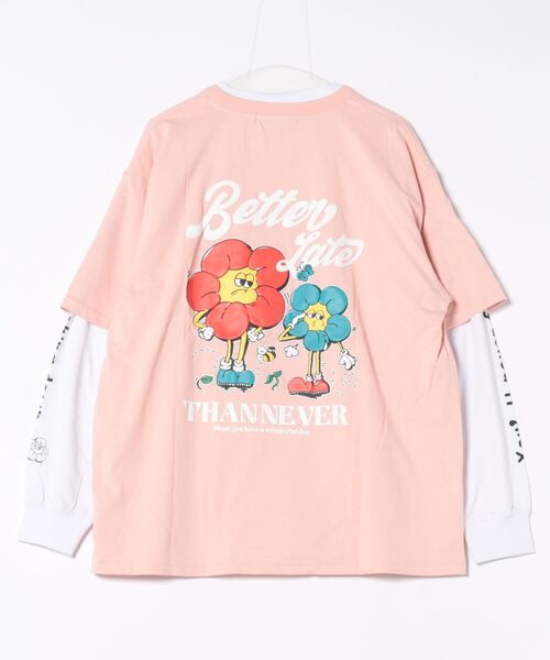 WEGO（ウィゴー）の「グラフィックアンサンブルロンＴ（アンサンブル・メンズ・ホワイト/ピンク・LARGE/MEDIUM）」の3枚目の写真