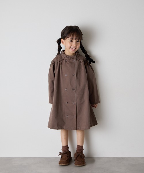 riziere(リジェール)の「ダブルボタンフリルカラーワンピースコート(その他アウター・キッズ・アッシュブラウン/ベージュ・90/100/110/120/130/140/150)」の7枚目の写真